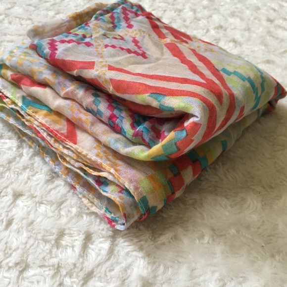 Zig Zag Aztec Chevron Rainbow Print Infinity Scarf - Picture 2 of 8